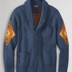 Pendleton Blue Cotton Cardigan Harding Design